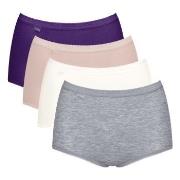 Sloggi Truser 4P Basic Plus Maxi Panty Rosa/Lilla bomull 38 Dame