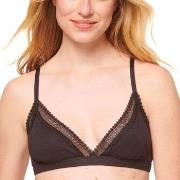 Sloggi BH GO Ribbed Lace Bralette Svart bomull Small Dame