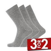 Dovre Strømper 3P Cotton No-Elastic Socks Grå Str 45/48 Herre