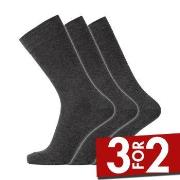 Dovre Strømper 3P Cotton No-Elastic Socks Mørkgrå  Str 40/45 Herre