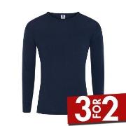 Dovre Wool Long Sleeve T-Shirt Marine ull X-Large Herre