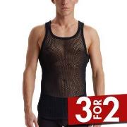 Dovre Wool Mesh Tank Top Svart ull X-Large Herre