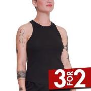 Sloggi GO Ribbed Tank Top Svart bomull X-Small Dame