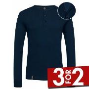 Dovre Organic Cotton Grand Dad Rib Shirt Marine økologisk bomull X-Lar...