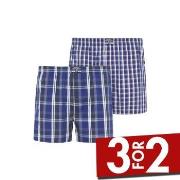 Jockey 2P Woven Boxer Shorts Marine Rutete bomull XX-Large Herre