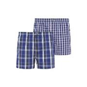 Jockey 2P Woven Boxer Shorts 3XL-6XL Marine Rutete bomull 6XL Herre