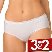 Sloggi Truser 2P Basic Plus Midi Briefs Hvit bomull 38 Dame