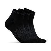 Craft Strømper 3P Core Dry Mid Socks Svart nylon Str 34/36