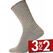 Egtved Strømper Wool No Elastic Rib Socks Sand Str 45/48