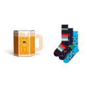 Happy socks Strømper 3P Wurst And Beer Gift Set Marine bomull Str 41/4...