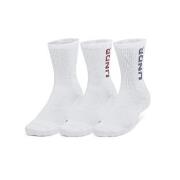 Under Armour Strømper 3P Mid Crew Maker Socks Hvit/Hvit Medium