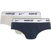 Nike 2P Everyday Cotton Stretch Brief Grå/Blå bomull Small Herre