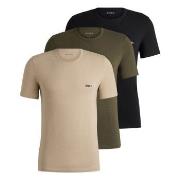 BOSS 3P Classic Regular Fit T ShirtRN Grønn/Brun bomull Large Herre