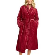 Damella Jaquard Fleece Dressing Gown Rød polyester XX-Large Dame