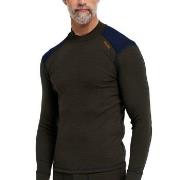 Dovre Folded Collar Baselayer Militærgrønn ull X-Large Herre