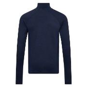Dovre Wool Zip Single Jersey Marine ull Large Herre