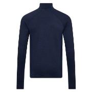 Dovre Wool Zip Single Jersey Marine ull XX-Large Herre