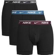 Nike 3P Everyday Cotton Boxer Svart/Vinrød bomull X-Large Herre