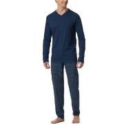 Schiesser Casual Essentials Long Sleeve Pyjamas Marine bomull Large He...