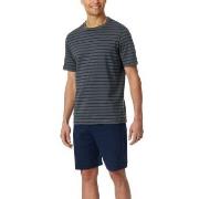 Schiesser Casual Essentials Short Sleeve Pyjama Grå bomull Small Herre