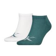 Calvin Klein Strømper 2P Sneaker Monogram Socks Hvit/Blå Str 43/46 Her...