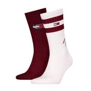 Tommy Hilfiger Strømper 2P Men Uni TJ Sport Socks Hvit/Rød Str 39/42 H...