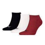 Puma Strømper 3P Sneaker Socks Svart/Vinrød Str 47/49