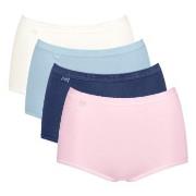 Sloggi Truser 4P Basic Plus Maxi Panty Rosa/Blå bomull 50 Dame