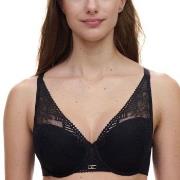 Chantelle BH Origins Lace Lightweight Plunge Bra Svart nylon G 75 Dame