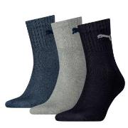 Puma Strømper 3P Short Crew Unisex Socks Marine/Grå Str 43/46