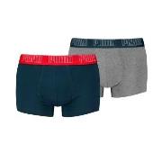 Puma 2P Men Everyday Trunks Marine/Grå bomull Medium Herre