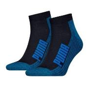 Puma Strømper 2P BWT Cushioned Quarter Sock Blå Str 43/46