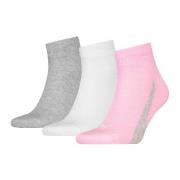 Puma Strømper 3P Lifestyle Quarter Socks Rosa/Grå Str 43/46