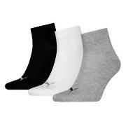 Puma Strømper 3P Quarter Socks Grå/Svart Str 47/49