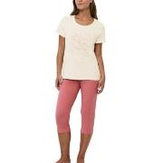 Triumph PK 02 Capri Pyjama Set Rosa/Beige bomull 40 Dame