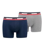 Levis 2P Sportswear Logo Base Boxer Blå/Grå bomull Small Herre