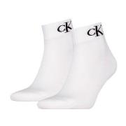 Calvin Klein Strømper 2P Monogram Quarter Socks Hvit Str 39/42 Herre
