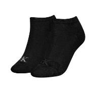 Calvin Klein Strømper 2P Glossy Sneaker Socks Svart Str 39/42 Dame