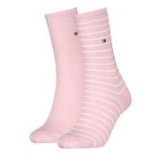 Tommy Hilfiger Strømper 2P Classic Small Stripe Socks Lysrosa Str 35/3...