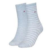 Tommy Hilfiger Strømper 2P Classic Small Stripe Socks Lysblå Str 35/38...