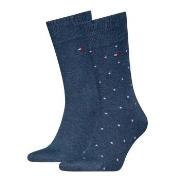 Tommy Hilfiger Strømper 2P Men Dot Socks Jeansblå Str 39/42 Herre