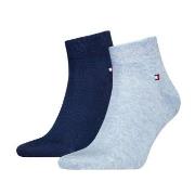Tommy Hilfiger Strømper 2P Men Quarter Sock Blå/Lysblå Str 47/49 Herre