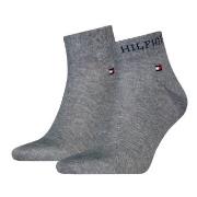Tommy Hilfiger Strømper 2P Men Tab Quarter Socks Grå Str 43/46 Herre