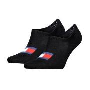 Tommy Uni TJ Flag Footie Socks Strømper 2P Svart Str 43/46