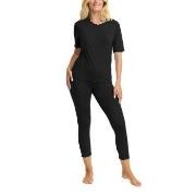 Damella Bamboo Short Sleeve Pyjamas Svart Bambus XX-Large Dame