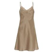 Damella Woven Silk Plain Lace Nightdress Nougat silke X-Large Dame