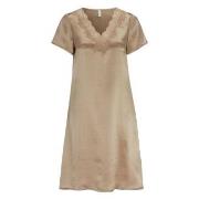 Damella Woven Silk Plain Nightdress Nougat silke X-Large Dame