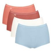 Sloggi Truser 4P Basic Plus Maxi Panty Blå/Oransje bomull 48 Dame