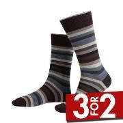 Amanda Christensen Strømper True Block Stripe Ankle Sock Svart/Blå Str...