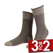 Amanda Christensen Strømper True Stripe Ankle Sock Lysbrun  Str 43/46